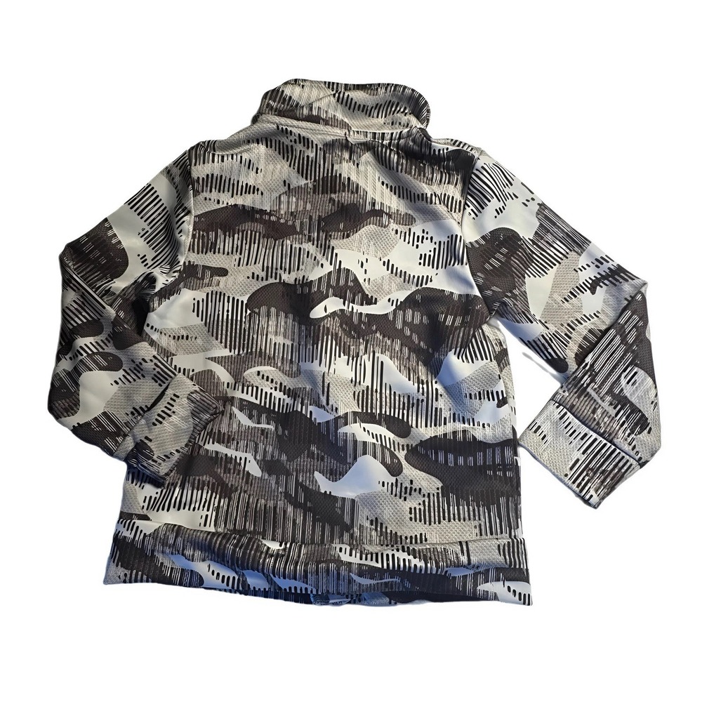 adidas track jacket kids size 24m digital camo print full zip grey black white